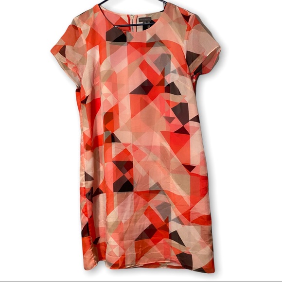 Vince Camuto Dresses & Skirts - Vince Camuto Size 14 Red Geometrical Abstract Midi Dress
